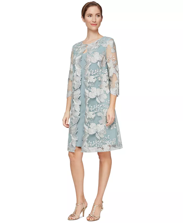 Вышитое платье-пиджак Alex Evenings, зеленый
Вышитое платье-пиджак Alex Evenings, зеленый