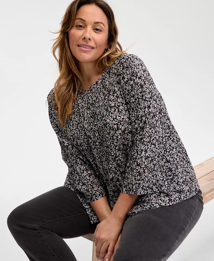 Блузка с принтом и защипами больших размеров Style & Co, черный
Блузка с принтом и защипами больших размеров Style & Co, черный