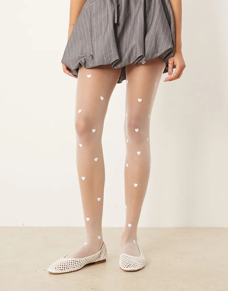 Белые колготки с рисунком в виде сердца ASOS DESIGN
Белые колготки с рисунком в виде сердца ASOS DESIGN