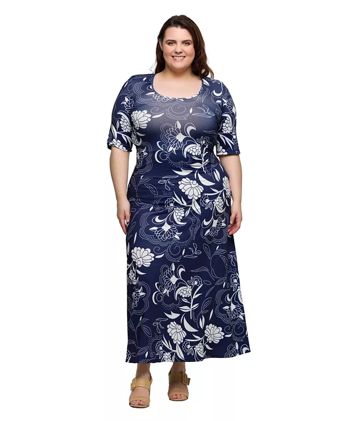 Повседневное платье макси А-силуэта с принтом и рукавом 3/4 для полных женщин 24seven Comfort Apparel, синий
Повседневное платье макси А-силуэта с принтом и рукавом 3/4 для полных женщин 24seven Comfort Apparel, синий