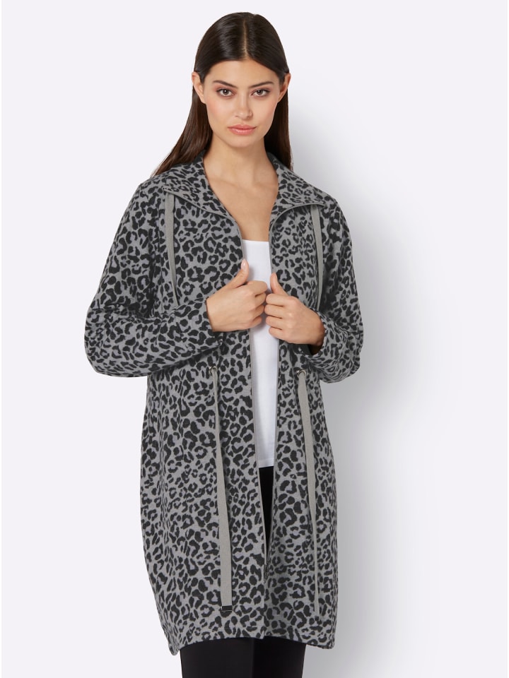 Длинная куртка из серого меланжа с черным узором Comodo
Длинная куртка из серого меланжа с черным узором Comodo