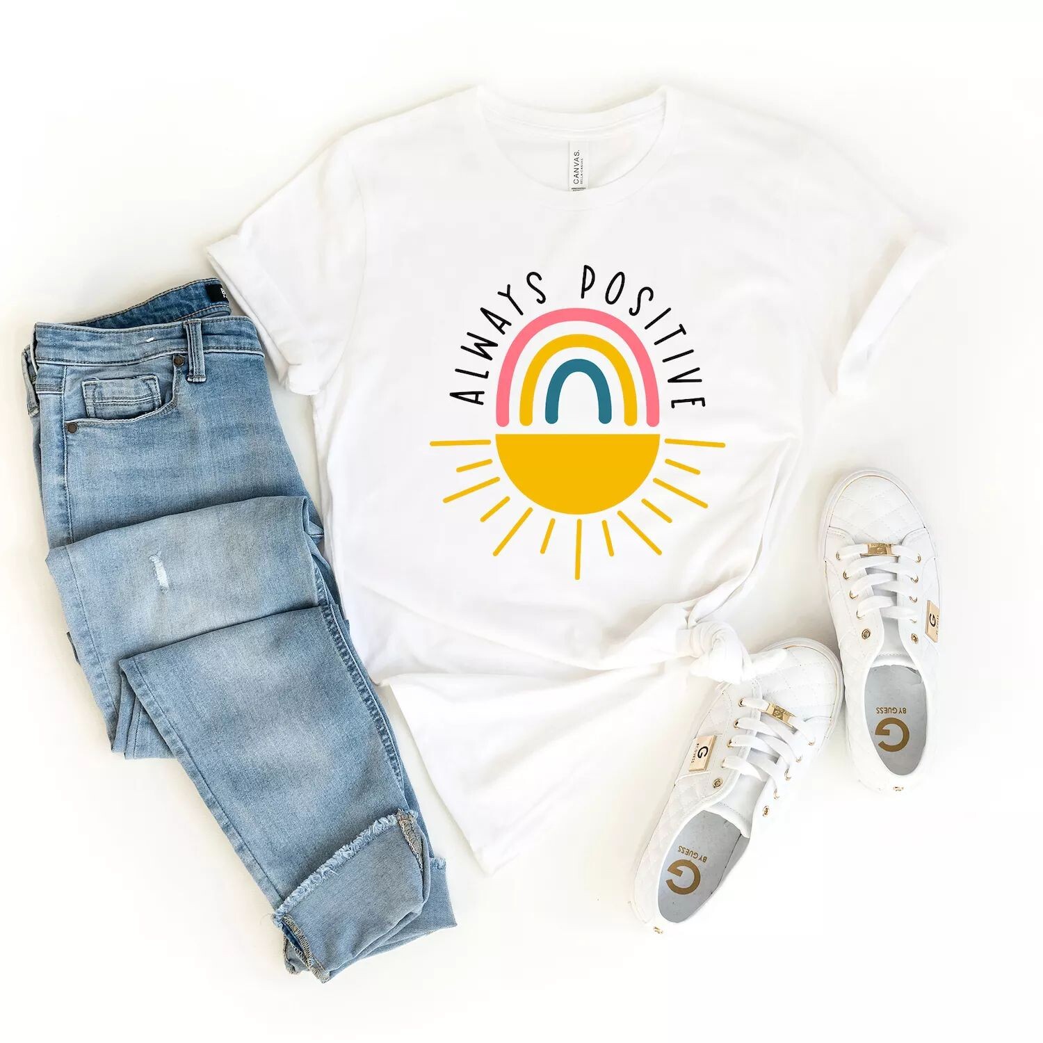 Футболка Always Positive с короткими рукавами и рисунком Simply Sage Market 
Футболка Always Positive с короткими рукавами и рисунком Simply Sage Market