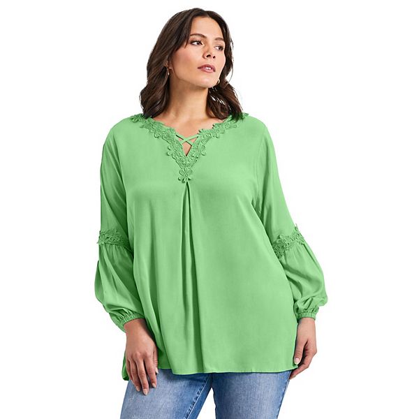 Женский топ с кружевной отделкой plus size Avenue, Pistachio
Женский топ с кружевной отделкой plus size Avenue, Pistachio