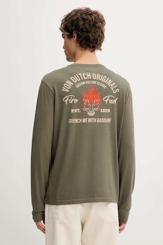 Хлопковый лонгслив Von Dutch, зеленый
Хлопковый лонгслив Von Dutch, зеленый