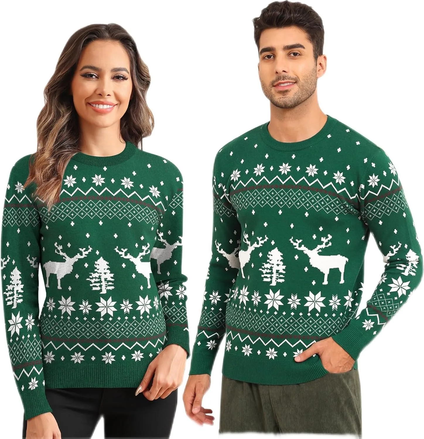 Рождественский свитер LecGee с оленями и снежинками
Рождественский свитер LecGee с оленями и снежинками