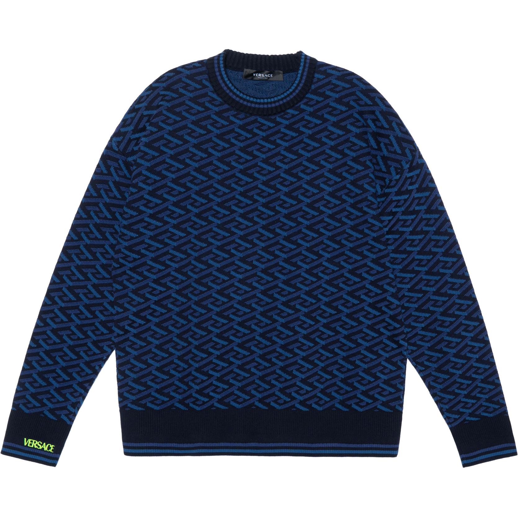 Jacquard Monogram Knit Sweater VERSACE, синий
Jacquard Monogram Knit Sweater VERSACE, синий