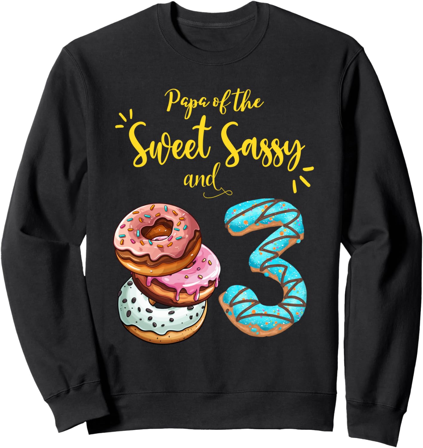 Толстовка для вечеринки в честь 3-летия в стиле Папа Сладкой Дерзости и 3 пончиков Family Look Donuts Theme Party Decorations Gifts, черный
Толстовка для вечеринки в честь 3-летия в стиле Папа Сладкой Дерзости и 3 пончиков Family Look Donuts Theme Party Decorations Gifts, черный