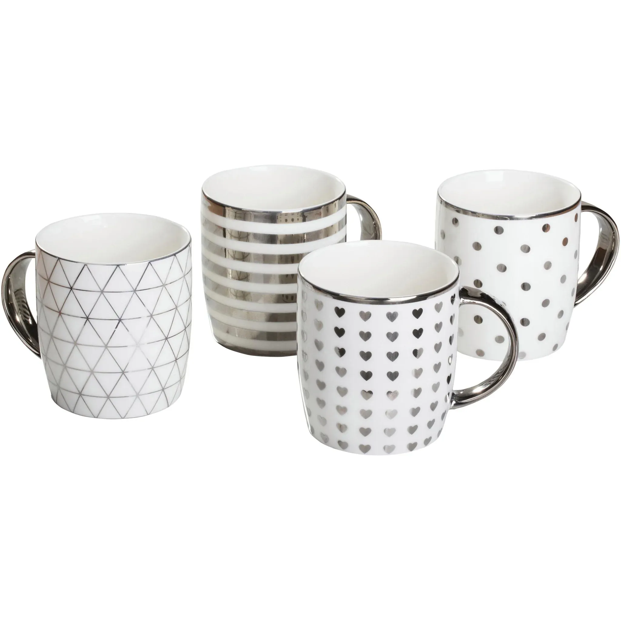 Кружки Retsch Arzberg «Metallic Silver», (набор, 4 шт.), с полным декором серебро/металлик, 4 шт, цвет weiß/silberfarben
Кружки Retsch Arzberg «Metallic Silver», (набор, 4 шт.), с полным декором серебро/металлик, 4 шт, цвет weiß/silberfarben