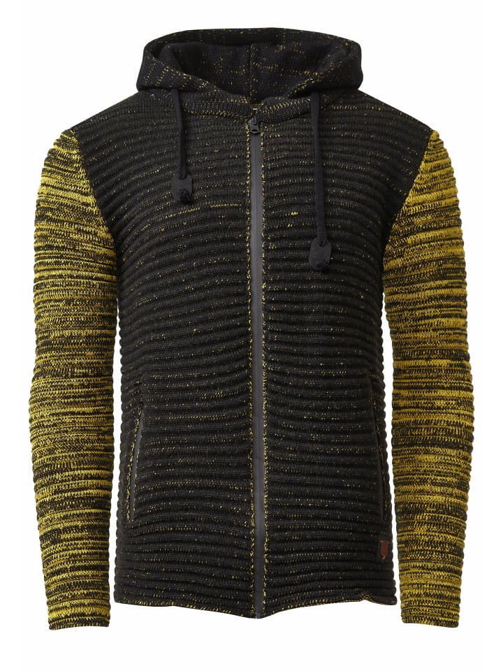 Плотная контрастная куртка из плотной вязки с капюшоном и застежкой-молнией черного/желтого цвета Rusty Neal
Плотная контрастная куртка из плотной вязки с капюшоном и застежкой-молнией черного/желтого цвета Rusty Neal