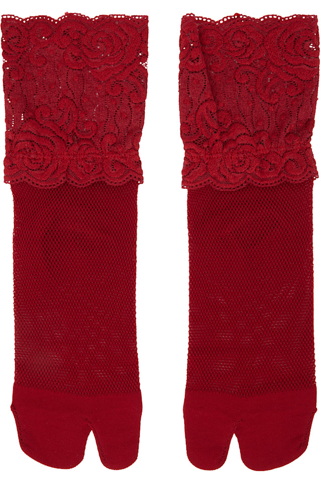 Мез/кружевные таби-носки Yohji Yamamoto, красный
Мез/кружевные таби-носки Yohji Yamamoto, красный
