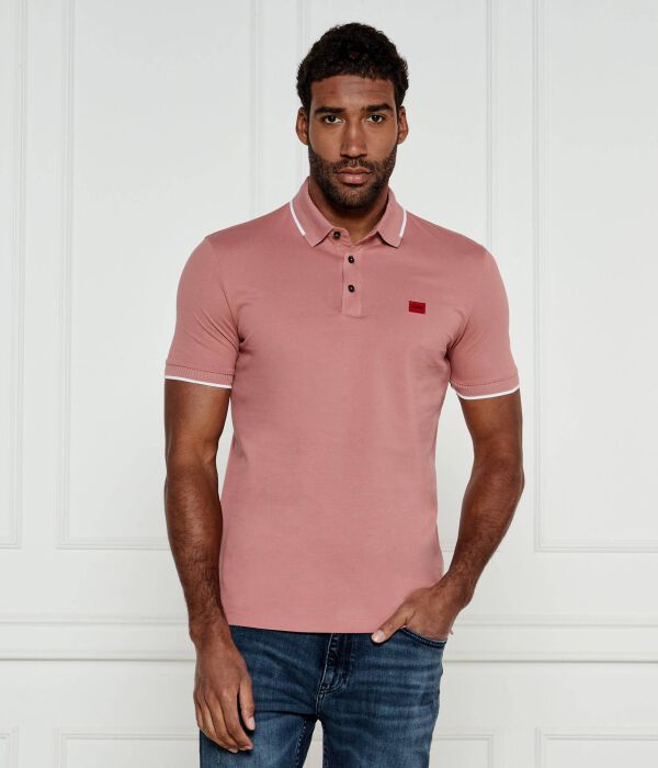 Поло мужское Hugo с окантовкой воротника и рукавов, розовый
Поло мужское Hugo с окантовкой воротника и рукавов, розовый