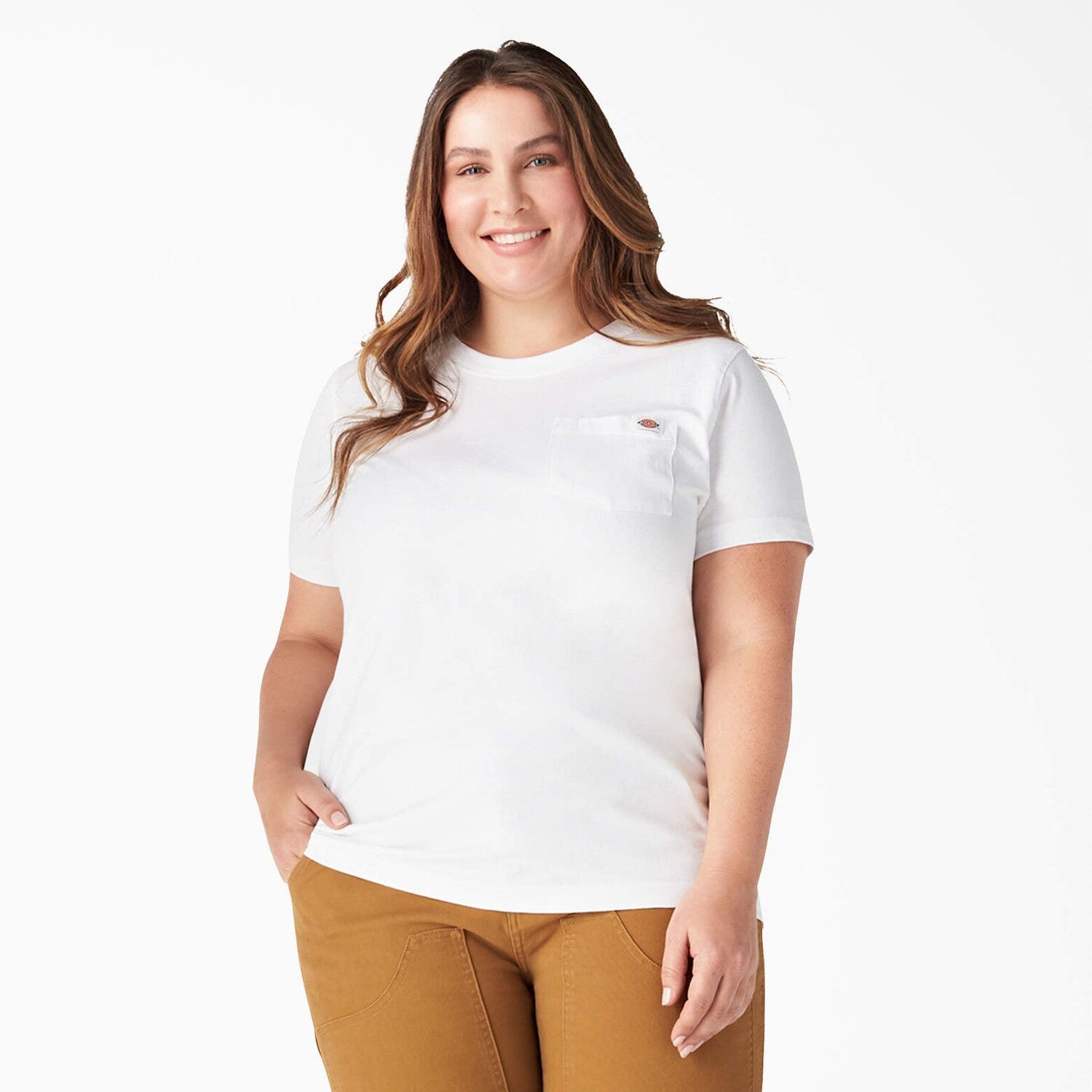 Женская футболка тяжелого веса с короткими рукавами Dickies Plus, цвет White (Wh)
Женская футболка тяжелого веса с короткими рукавами Dickies Plus, цвет White (Wh)