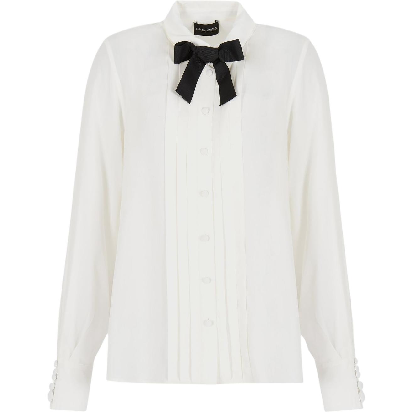 Креповая блуза с защипами и бантом EMPORIO ARMANI, белый
Креповая блуза с защипами и бантом EMPORIO ARMANI, белый