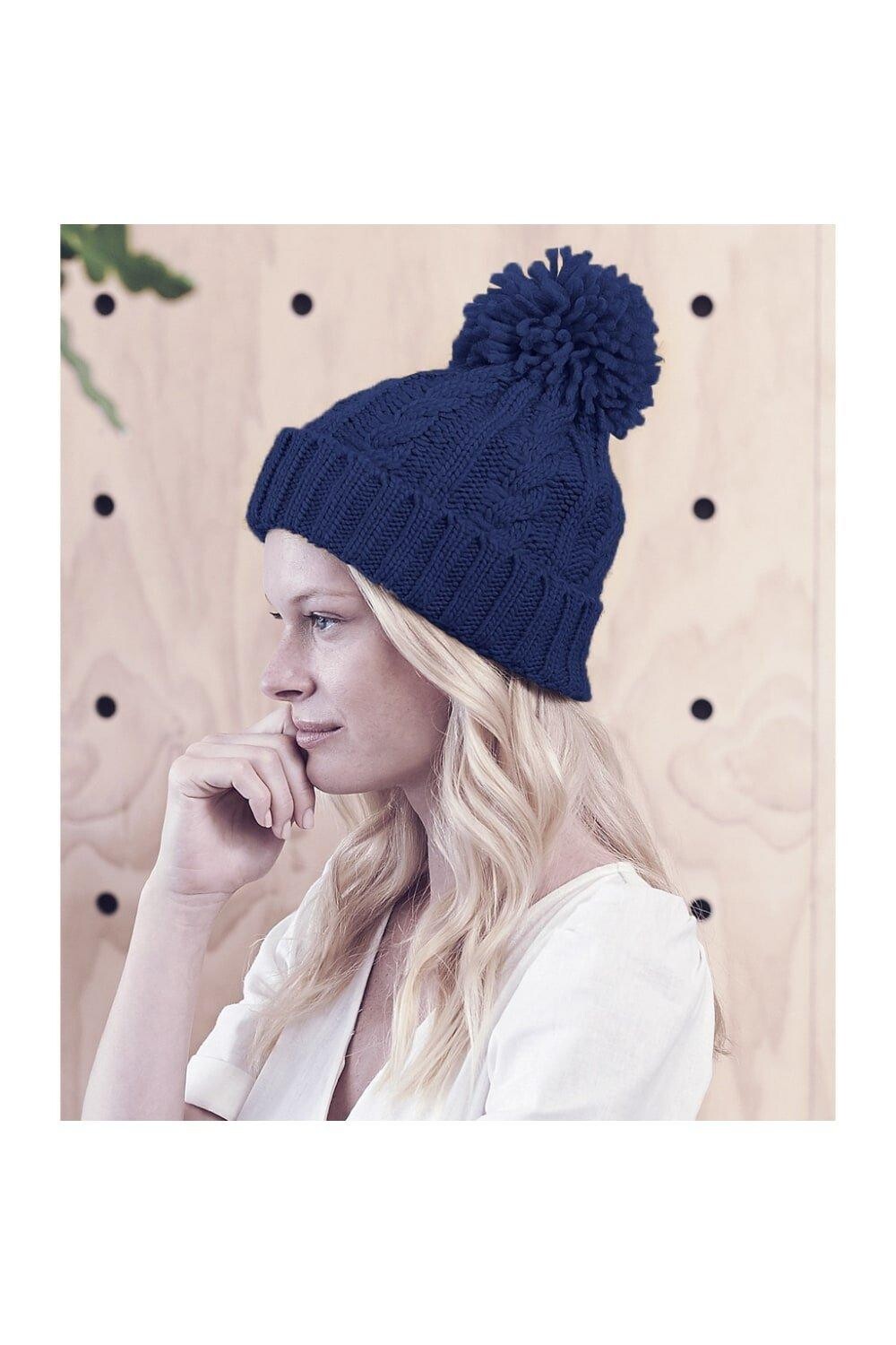 Меланжевая шапка косой вязки Beechfield, красный 
Меланжевая шапка косой вязки Beechfield, красный