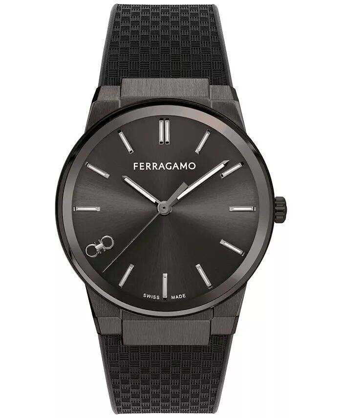 Мужские швейцарские часы Salvatore с черным каучуковым ремешком, 41 мм Ferragamo, черный
Мужские швейцарские часы Salvatore с черным каучуковым ремешком, 41 мм Ferragamo, черный