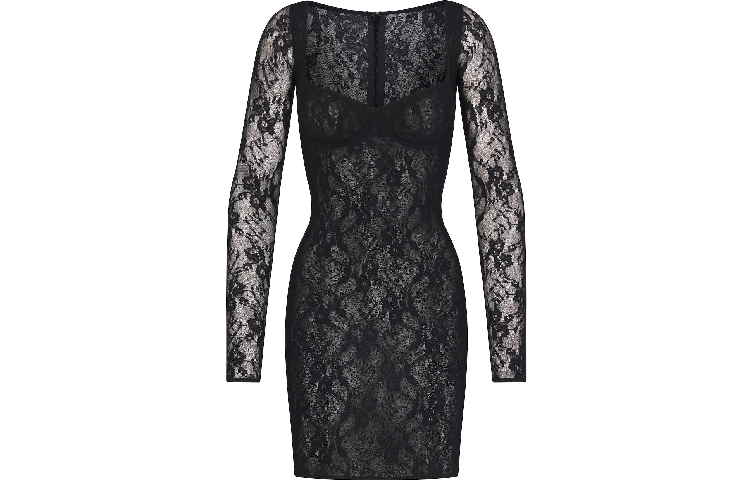 Стритч-платье с длинными рукавами, кружевной отделкой и косточками SKIMS ONYX/Onyx
Стритч-платье с длинными рукавами, кружевной отделкой и косточками SKIMS ONYX/Onyx