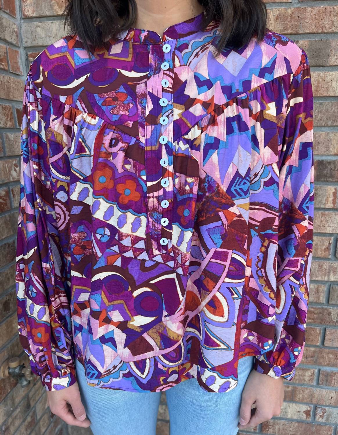 Узорчатая блуза с длинными рукавами в мультицветном исполнении FATE
Узорчатая блуза с длинными рукавами в мультицветном исполнении FATE