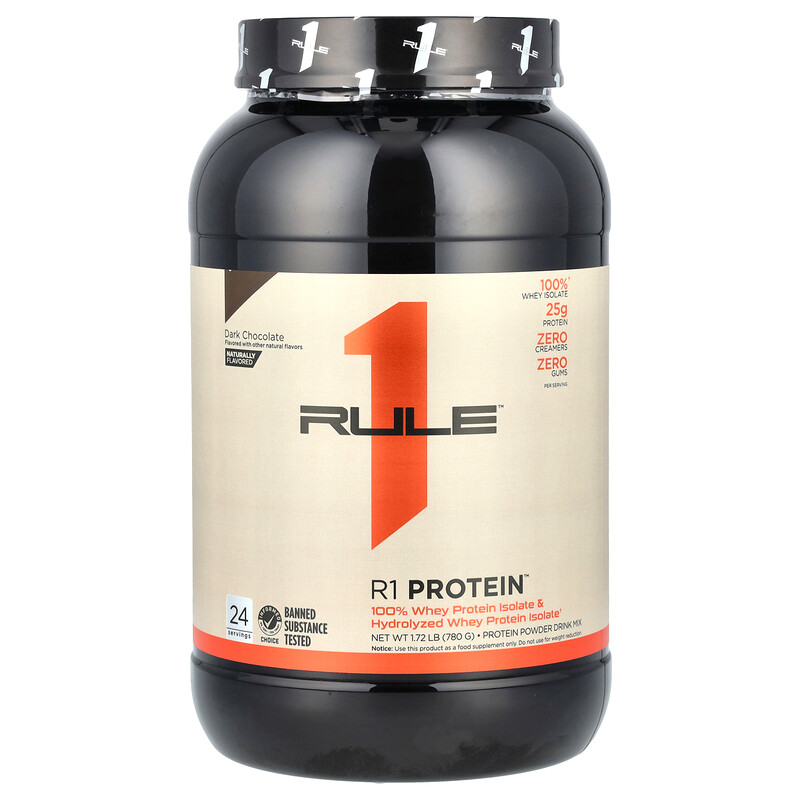 Rule One Proteins, R1 протеиновая смесь для приготовления напитка, со вкусом темного шоколада, 780 г (1,72 фунта)
Rule One Proteins, R1 протеиновая смесь для приготовления напитка, со вкусом темного шоколада, 780 г (1,72 фунта)