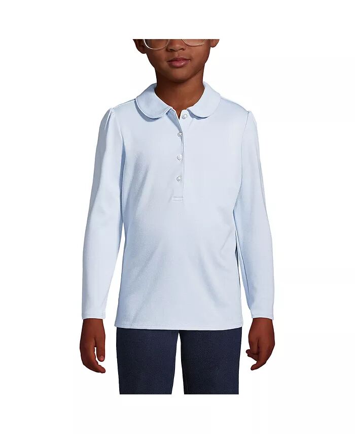 Школьная форма для девочек с длинным рукавом и воротником Питер Пэн рубашка поло Lands' End, синий
Школьная форма для девочек с длинным рукавом и воротником Питер Пэн рубашка поло Lands' End, синий
