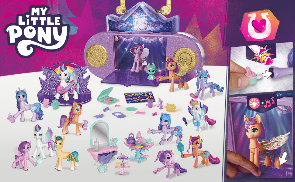 Hasbro, набор My Little Pony, набор The Great Pony Concert + 3 фигурки и аксессуары, F3867
Hasbro, набор My Little Pony, набор The Great Pony Concert + 3 фигурки и аксессуары, F3867