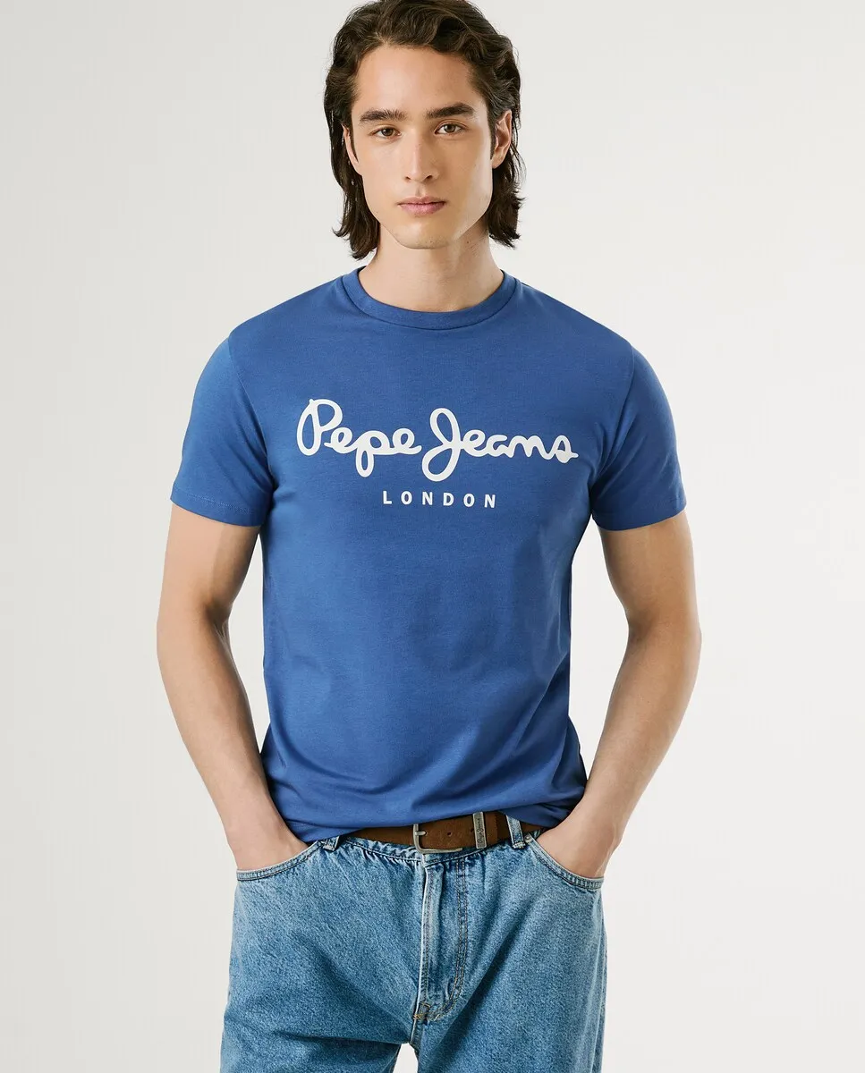 Мужская футболка с коротким рукавом и крупным принтом логотипа Pepe Jeans, синий
Мужская футболка с коротким рукавом и крупным принтом логотипа Pepe Jeans, синий