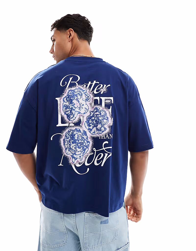 Футболка свободного кроя ASOS DESGIN с цветочным принтом темно-синего цвета ASOS DESIGN 
Футболка свободного кроя ASOS DESGIN с цветочным принтом темно-синего цвета ASOS DESIGN