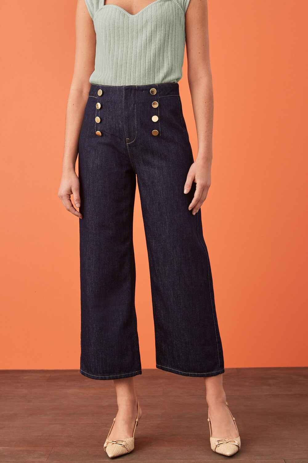 Укороченные джинсы с широкими штанинами и пуговицами Next, синий
Укороченные джинсы с широкими штанинами и пуговицами Next, синий