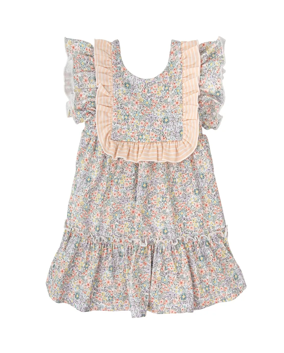 Детское платье с цветочным принтом и полосатыми деталями Babidú, многоцветный
Детское платье с цветочным принтом и полосатыми деталями Babidú, многоцветный