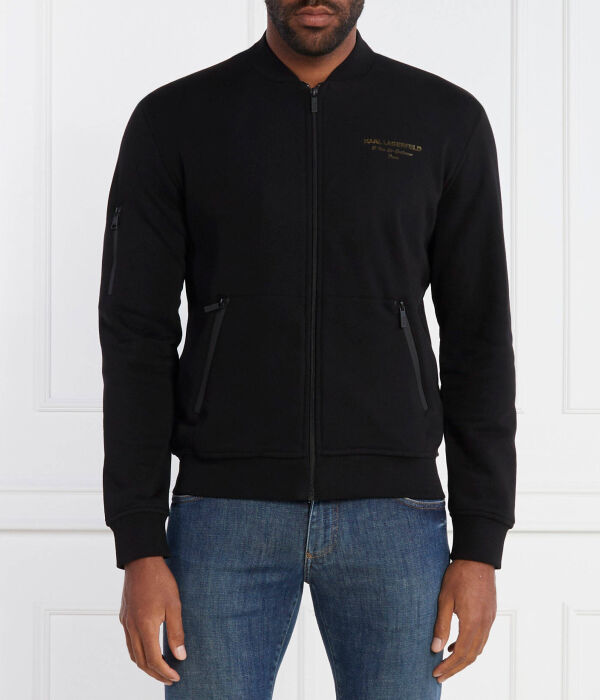 Толстовка мужская Karl Lagerfeld на молнии с логотипом бренда, черный 
Толстовка мужская Karl Lagerfeld на молнии с логотипом бренда, черный