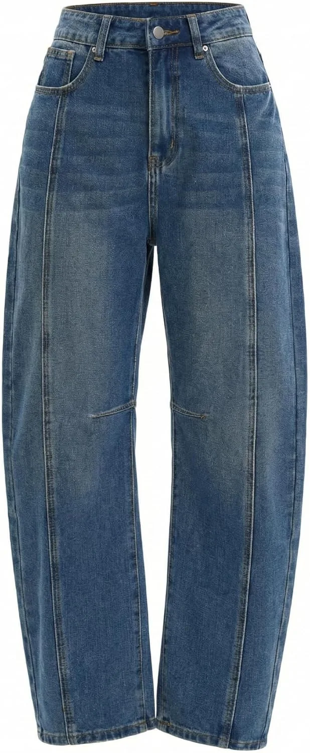 Женские бочкообразные джинсы High Waisted с широкими штанинами CIMUK
Женские бочкообразные джинсы High Waisted с широкими штанинами CIMUK