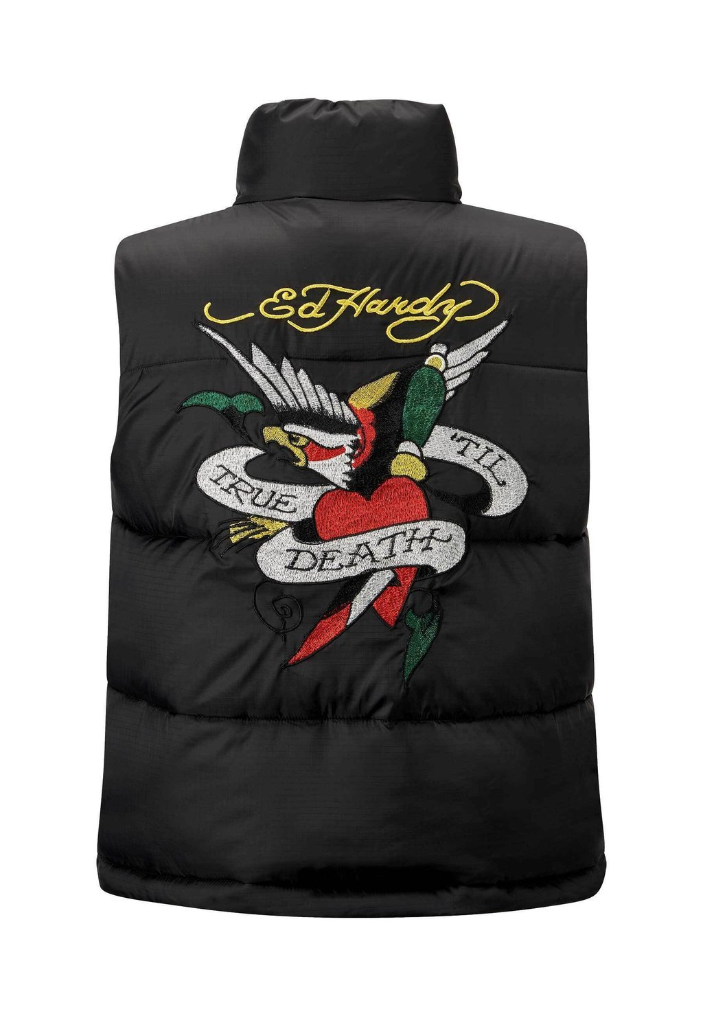 Жилет TRUE TIL DEATH PUFFER Ed Hardy, черный 
Жилет TRUE TIL DEATH PUFFER Ed Hardy, черный