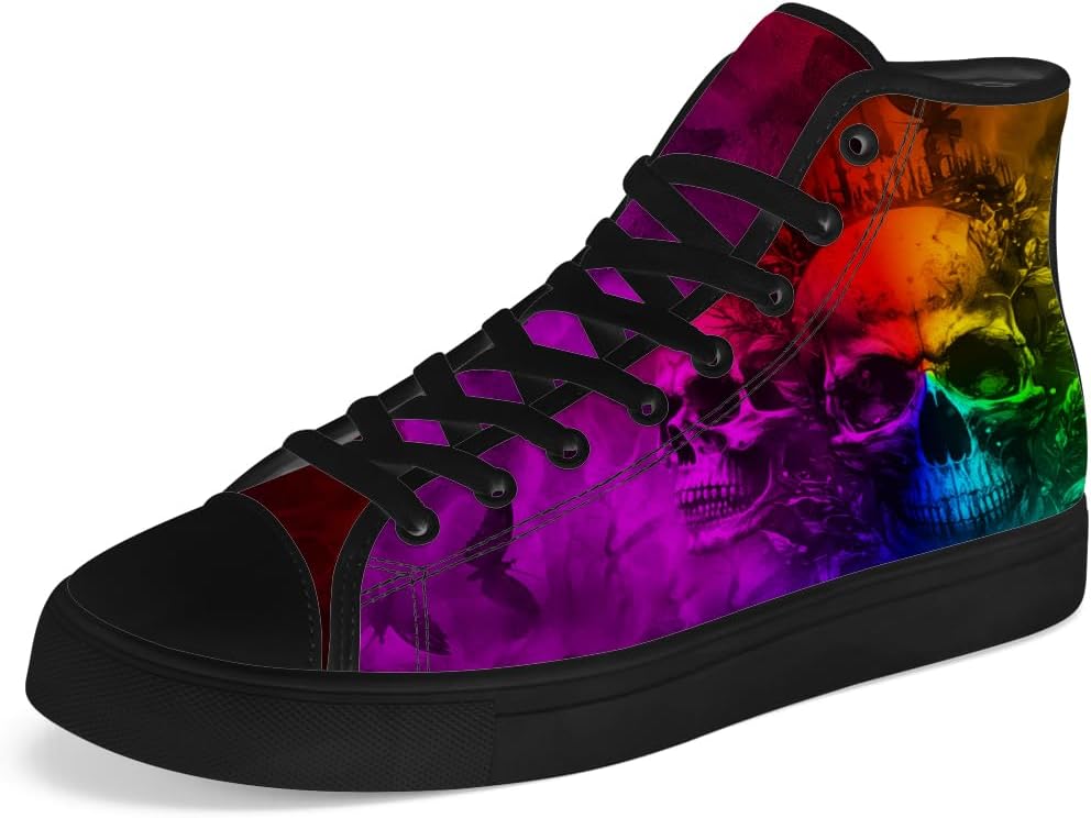 Мужские и женские высокие кеды с черепом из холщовой ткани, готические с бабочкой, на высокой подошве, шнуровка, повседневная обувь Chebing, 618 Rainbow
Мужские и женские высокие кеды с черепом из холщовой ткани, готические с бабочкой, на высокой подошве, шнуровка, повседневная обувь Chebing, 618 Rainbow