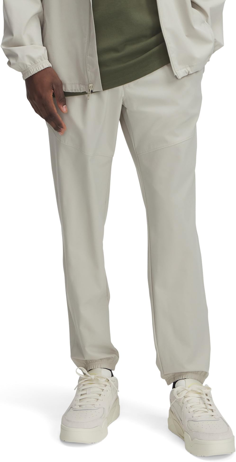 Брюки Under Armour Vibe Woven Joggers, цвет Khaki Base/Black 
Брюки Under Armour Vibe Woven Joggers, цвет Khaki Base/Black