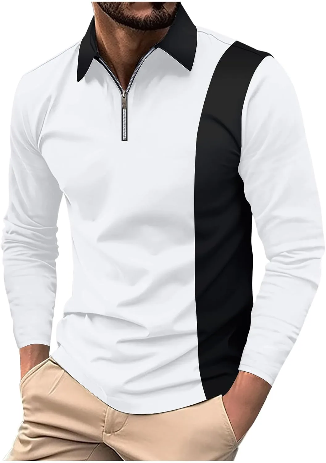 Мужская классическая поло с длинным рукавом на молнии Casual Color Block
Мужская классическая поло с длинным рукавом на молнии Casual Color Block