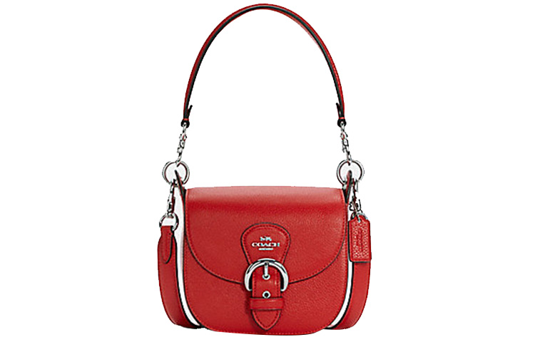COACH Кожаная седельная сумка через плечо женская красная
COACH Кожаная седельная сумка через плечо женская красная