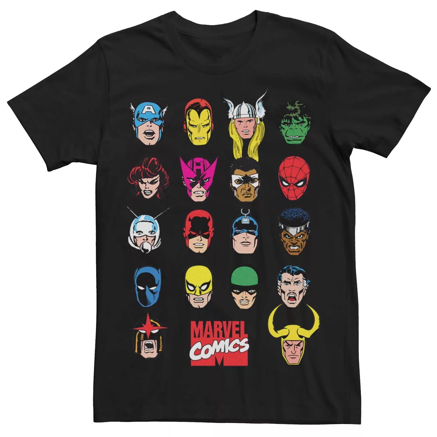Мужская футболка с масками и лицами героев Marvel в стиле ретро Licensed Character
Мужская футболка с масками и лицами героев Marvel в стиле ретро Licensed Character