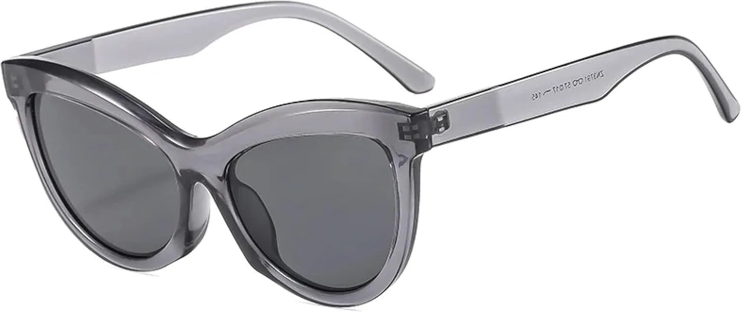 Классические модные солнцезащитные очки «кошачий глаз» для женщин, винтажные солнцезащитные очки в толстой оправе с защитой от УФ-излучения UV400 HHZZYVY, Clear Grey
Классические модные солнцезащитные очки «кошачий глаз» для женщин, винтажные солнцезащитные очки в толстой оправе с защитой от УФ-излучения UV400 HHZZYVY, Clear Grey