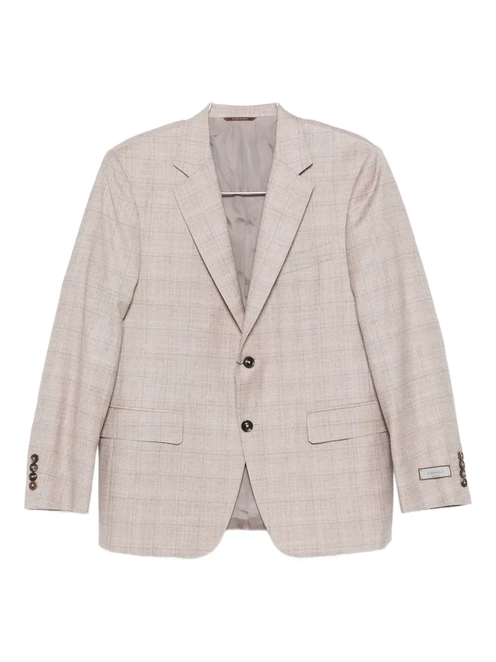 Клетчатый однобортный костюм Canali, бежевый
Клетчатый однобортный костюм Canali, бежевый