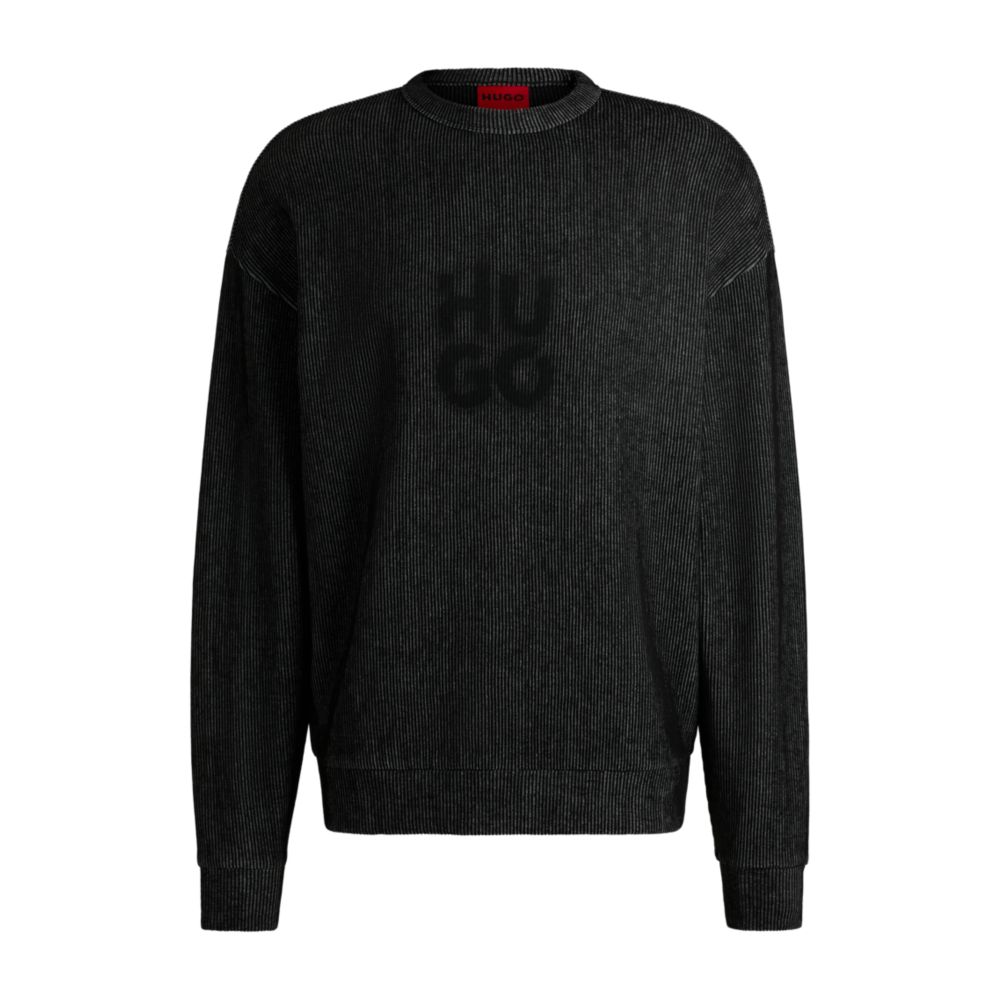 Толстовка в рубчик с принтом логотипа в виде многослойного дыма HUGO, черный
Толстовка в рубчик с принтом логотипа в виде многослойного дыма HUGO, черный