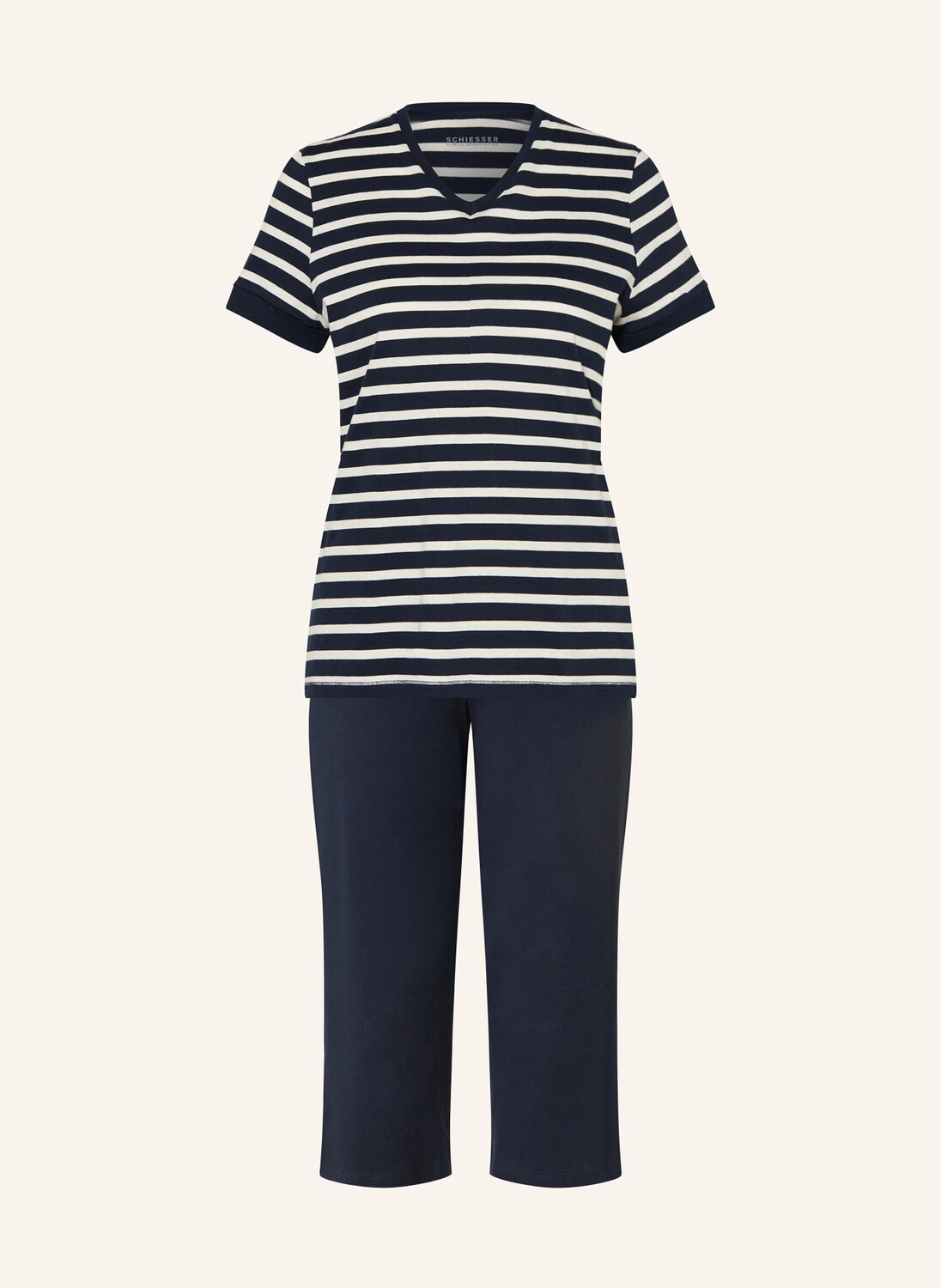 Пижама 3/4 casuals essentials SCHIESSER, темно-синий/белый 
Пижама 3/4 casuals essentials SCHIESSER, темно-синий/белый