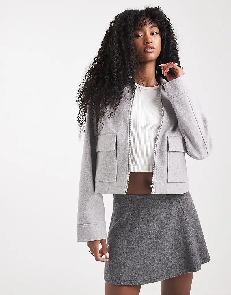 Куртка на молнии New Look серого цвета
Куртка на молнии New Look серого цвета