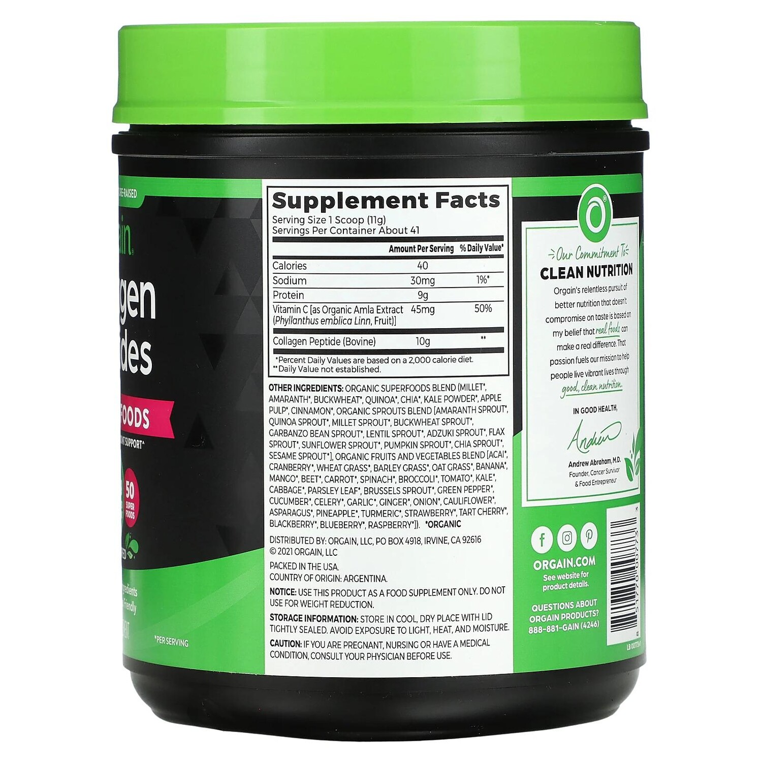 Orgain Коллагеновые пептиды плюс 50 суперфудов без добавок 454 г (1 фунт)
Orgain Коллагеновые пептиды плюс 50 суперфудов без добавок 454 г (1 фунт)