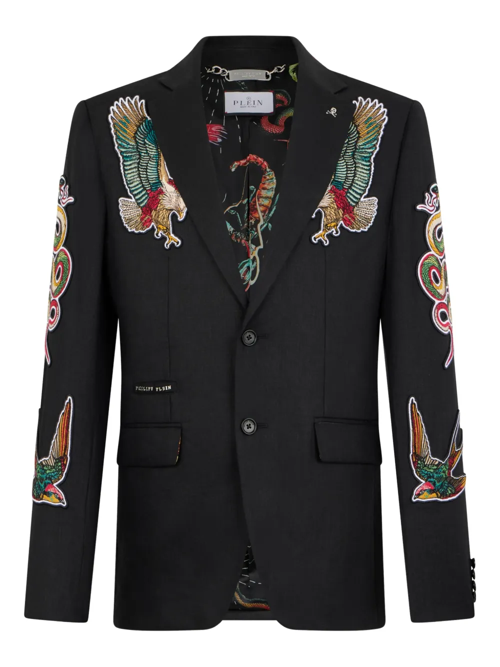 Пиджак с вышивкой в виде татуировки Philipp Plein, черный
Пиджак с вышивкой в виде татуировки Philipp Plein, черный