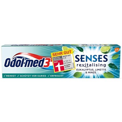 Senses Восстанавливающая зубная паста с эвкалиптом, лаймом и мятой, 75 мл, Odol-Med 3
Senses Восстанавливающая зубная паста с эвкалиптом, лаймом и мятой, 75 мл, Odol-Med 3