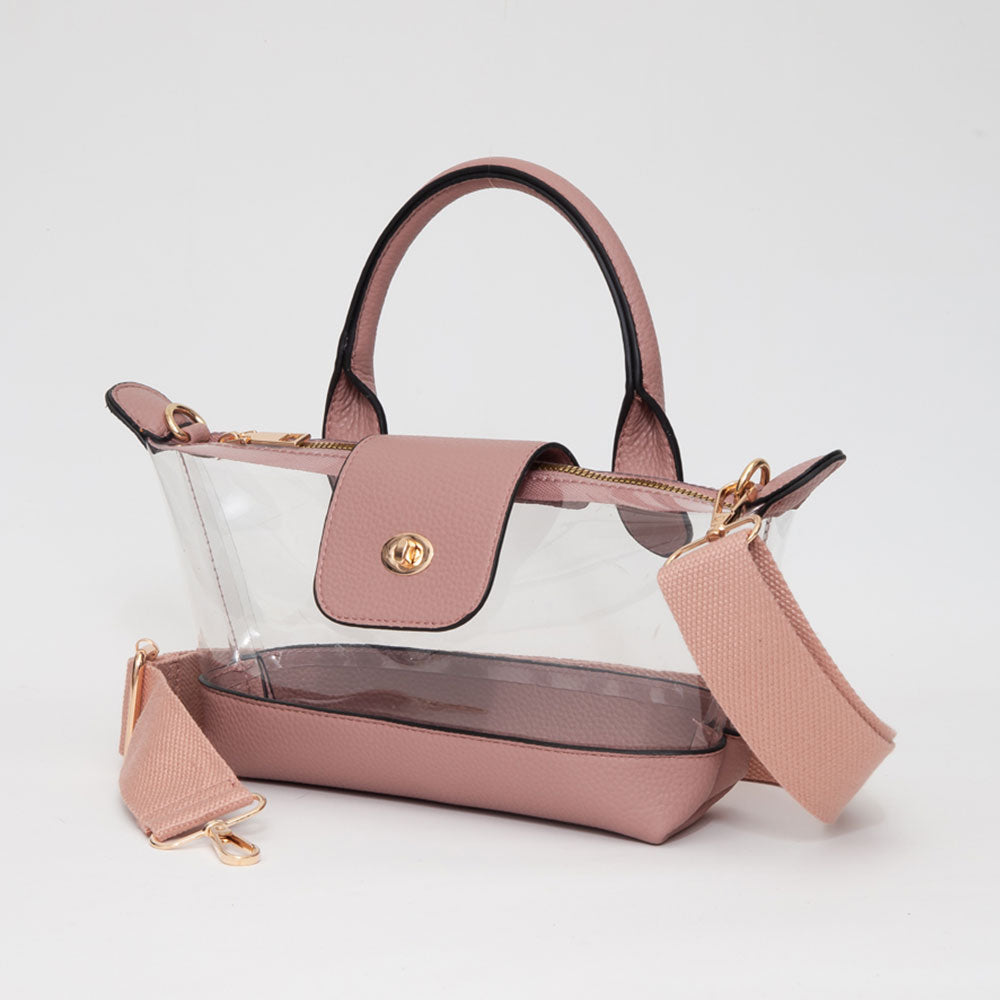 Искусственная кожа компактная прозрачная сумка через плечо с верхней ручкой FASHNZFAB, розовый
Искусственная кожа компактная прозрачная сумка через плечо с верхней ручкой FASHNZFAB, розовый