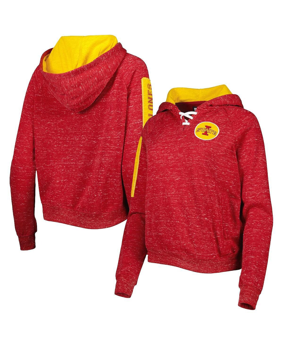 Женский пуловер с капюшоном реглан Cardinal Iowa State Cyclones The Devil Speckle и кружевной планкой Colosseum
Женский пуловер с капюшоном реглан Cardinal Iowa State Cyclones The Devil Speckle и кружевной планкой Colosseum