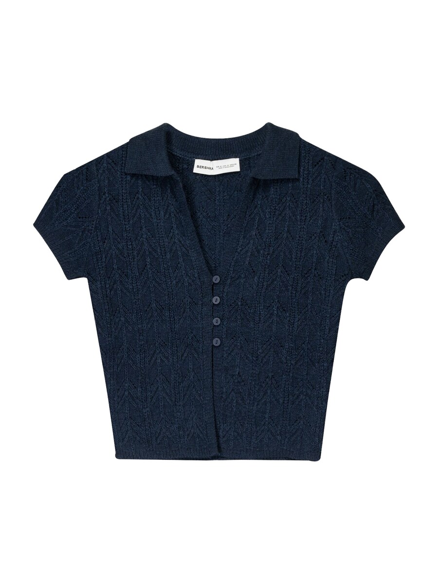 Вязаный кардиган Bershka, морской синий
Вязаный кардиган Bershka, морской синий