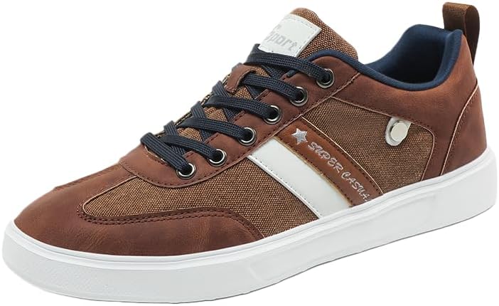 Мужские модные ретро-кроссовки в повседневном стиле - дышащие, с удобной подошвой, скейт-кеды с верхом из ПУ/ткани, на шнуровке, подходят для всех сезонов Clolinde, темно-коричневый
Мужские модные ретро-кроссовки в повседневном стиле - дышащие, с удобной подошвой, скейт-кеды с верхом из ПУ/ткани, на шнуровке, подходят для всех сезонов Clolinde, темно-коричневый