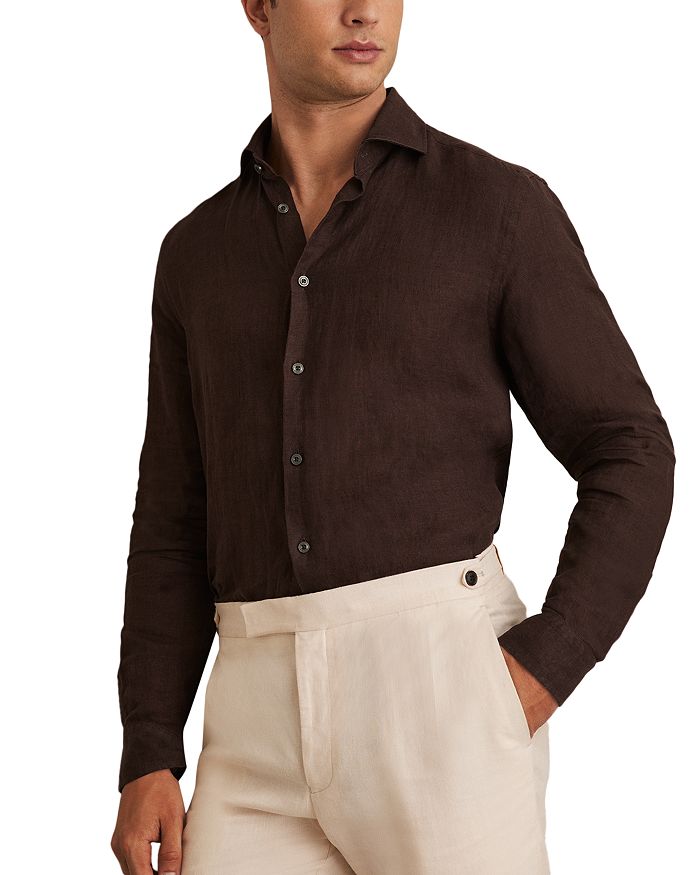 Рубашка с длинным рукавом и застежкой на пуговицы Ruban из льна REISS, коричневый
Рубашка с длинным рукавом и застежкой на пуговицы Ruban из льна REISS, коричневый