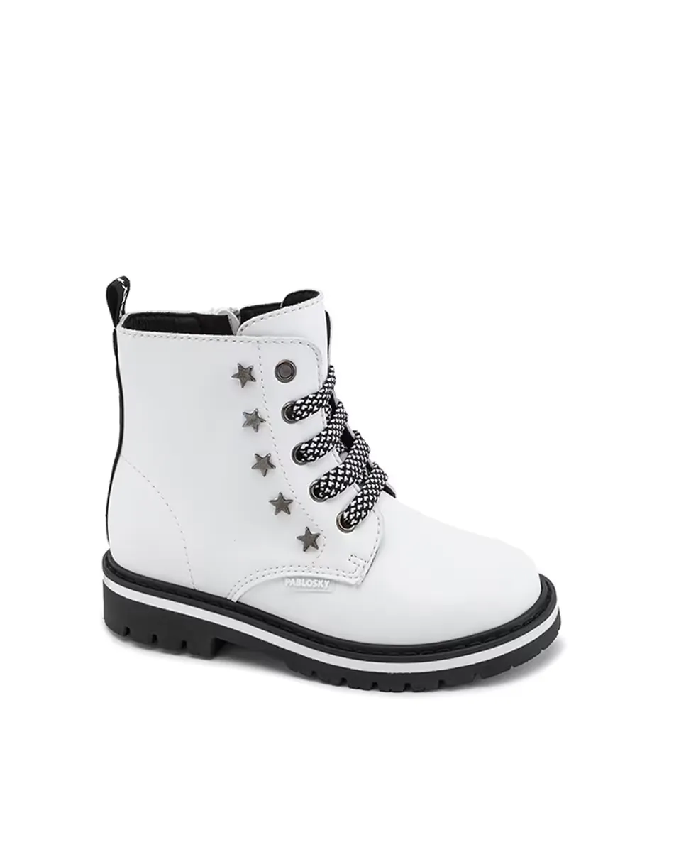 Сапоги для девочки на молнии и шнурках Pablosky, белый
Сапоги для девочки на молнии и шнурках Pablosky, белый